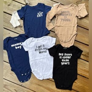 5 Okie Dokie Assorted Long Sleeve & Short Sleeve Bodysuits 18M